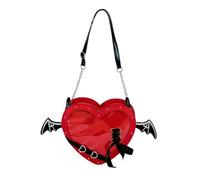 Women Bag Heart Shape Itabag Lovely Crossbody Bag Fashion Dating Bag Japanese Style Shoulder Bag for Pin Display, Red