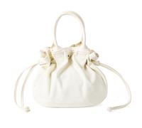 Women Bag Korean Styles Canvas Bag Drawstring Handbag All-Matching Top Handle Shopping Solid Color Bucket Women Handbag Drawstring Commuting Solid Color Bucket Top Handle