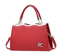 Women Bags New Bags Ladies Trendy Bow Fashion Sports Messenger Shoulder Handbag Thirty One Large Utility Tote (Wine, One Size)