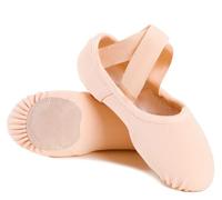 Women Ballet Shoes, Ladies Split Sole Stretch Canvas Ballet Slippers, Ballerina Shoes-Ballet Pink, 2-layer Ballet Pink, 3.5-4 Narrow Women/3-3.5 Narrow Men