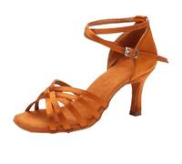 Women Ballroom Shoes Latin Dance Soft Ladies Women's Tango Jazz Girls Salsa Practice Sandals For Latin(7.5CM Orange,36)