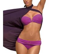 Women Bandeau Bathing Suit with Adjustable Neck Strap Back Tie Low Waist Thong Swimsuit Set Halterneck Thong Swimwears Adjustable Top