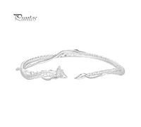 Women Bangle Dragon Shape Retro Chinese Style Polished Copper Double-layered Entangled Enhance Confidence Wrist Bracelet Casual Formal Wear Jewelry
