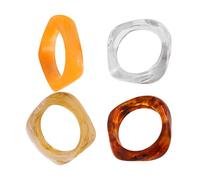 Women Bangles, 4-Pieces Retro Resin Irregular Bangles, Wide Geometric Cuff Bracelets for Vacation Dates Streetwear Birthday Holiday Daily Commutes Performance