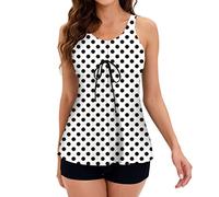 Women Bathing Suits Tummy Control Plus Size Swimsuit for Women Womens Swimsuits Tankini Modest Swimwear Swimsuit Womens Two Piece Swim Shorts and Tops Sets White