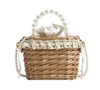 Women Beach Bag Straw Shoulder Bag Handwoven Handbag and Purse Female Crossbody Wicker for Travel Daily Vacation Handwoven Wicker for Women Straw Purse Crossbody Girls Beach