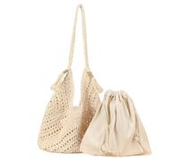 Women Beach Bag With Inner Bag Fashionable Casual Shoulder Trend Handbag Knitted Straw Everyday Fashion Straw For Women Knitted Beach With Inner Casual Shoulder