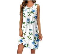 Women Beach Dress Cover Ups Women Summer Dresses Fashion Tank Womens Sundress Comfy Knee Length Short Bohemian Dresses for Women UK Crewneck Knee Length Dresses UK Holiday Vacation