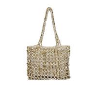 Women Beaded Handbag With Soft Openwork Structure And Functional Interior For Essentials Suitable For Date Nights Social Gatherings