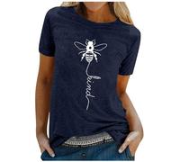 Women Bee Kind T-Shirt Ladies Bee Graphic Shirt Casual Crew Neck Short Sleeve Summer Tee Tops Loose Tops(#02-03, XL)