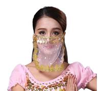 Women Belly Dance Face Veil Half Face Veil Belly Dance Tribal With Coin Halloween Costume Cosplay Women Tribal With Coin Halloween Cosplay