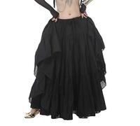 Women Belly Dance Skirt Tribal Long Swing Maxi Skirt Full Circle Skirt Black One Size
