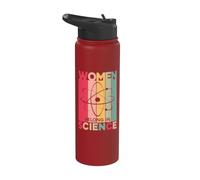 Women Belong in Science Retro Physics STEM Scientist Girls Stainless Steel Insulated Water Bottle