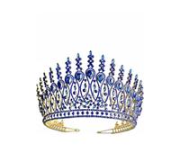 Women Big Crown Headpiece European American Oversized Crowns Electroplated Wedding Crown