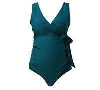 Women Bikini Maternity Swimwear One~Piece Pregnancy Swimsuit Swimming Costume Solid Ruched V Neck Bathing Suits with Shoulder Straps Maternity Swimsuits Pregnant Bathing Suits (Green, L)