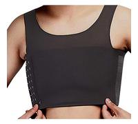 Women Binder Bra for Tomboy Breathable Flat Compression Chest Binder for Trans Lesbian Sport Bra Side Buckle Top Chest Binder Breast Wrap Black