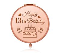 Women Birthday Gift Ideas for Women Girls Compact Pocket Makeup Mirror for 13th Birthday Stylish 13th Birthday Gift for Daughter Travel Makeup Mirror for Niece Happy 13th Birthday Gifts for Her