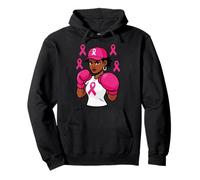 Women Black African American Fight Breast Cancer Pink Ribbon Pullover Hoodie