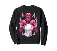 Women Black African American Fight Breast Cancer Pink Ribbon Sweatshirt