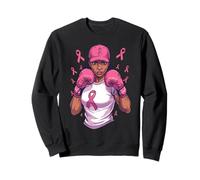 Women Black African American Fight Breast Cancer Pink Ribbon Sweatshirt