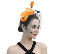 Women Black Fascinator Headband Hat Big Flower Wedding Bridal Headdress Headpieces Race Hat For Funeral Halloween Burlesque Feather Flapper Hair Accessory Hen Party Prom Evening