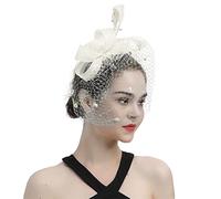 Women Black Fascinator Headband Hat Big Flower Wedding Bridal Headdress Headpieces Race Hat For Funeral Halloween Burlesque Feather Flapper Hair Accessory Hen Party Prom Evening