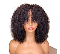 Women Black medium long fluffy curly wig with big waves for women's daily commuting Party(150% 20inch)
