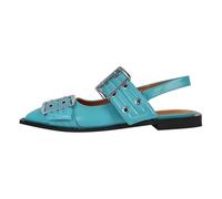 Women Black Pointed Toe Belt Buckle Slingback Flats Comfortable Retro Mary Jane Female Shoes(Color 2,7)
