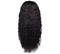 Women Black Wig Long Blonde Afro Wigs Lace Front for Black Women Curly Wig Human Hair Bob Glueless Synthetic Funny Anime 70S Masquerade Daily Wear Cosplay 20 inch