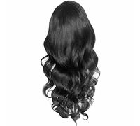 Women Black Wig Long Blonde Afro Wigs Lace Front for Black Women Water Wave Wig Human Hair Bob Synthetic Glueless Fun Anime 80S Cosplay Party Wigs 14 inch
