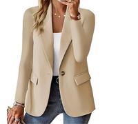 Women Blazers for Work Casual,Long Sleeve Lapel Front Open Blazer,Casual Lightweight Office Work Suit Jacket (Apricot,L)