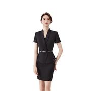 Women Blazers Suits Long Sleeve Formal Professional Business Work Wear Suits with Skirt OL Styles Career Sets Black Coat and Skirt S