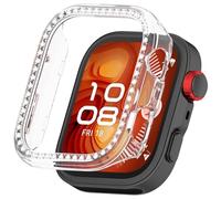 Women Bling Case Compatible with Huawei Watch Fit 4 Pro Cover Hard PC Crystal Diamonds Rhinestone Protective Bumper Shell for Huawei Watch Fit 4 Pro Smartwatch, No Screen Protector (Clear)