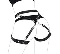 Women Body Harness Belt with Leg Harness Waist Belt Buttocks Cage Belt Punk Gothic Accessories Adjustable Sexy Harness Lingerie Women Leg Garter Women Erotic Clothing Cosplay Rave Halloween Outfit…