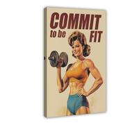 Women Bodybuilding Art Workout Gym Girls Fitness Room Canvas Poster Wall Art Print Picture Paintings 12x18inch(30x45cm)