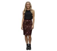 Women Bodycon Pencil Skirt Plain Slim Fit Summer Pull On Elasticated Waist Casual Office Skirt (Tartan Xmas RED LAD 12)