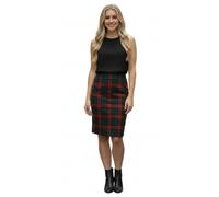 Women Bodycon Pencil Skirt Plain Slim Fit Summer Pull On Elasticated Waist Casual Office Skirt (Tartan Green RED LAD 12)