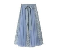 Women Boho Maxi Skirt Summer Chiffon Floral Midi Skirt Casual Tulle A Line Skirts Layered Tiered Skirts Trendy Floral Print Slim Fit Elegant Mesh Tutu Party Prom Going Out Holiday Clearance Deals