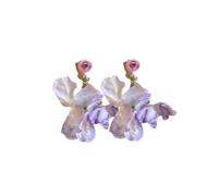 Women Boho purple Earrings, Large yellow Petal Flower Stud Earrings Exaggerated Statement Jewelry for Girlfriend, Wife, Sister, Daughter, Mother