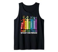 Women Book Flower Fight for Those Without Your Privilege Tank Top