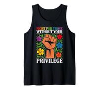 Women Book Flower Fight for Those Without Your Privilege Tank Top
