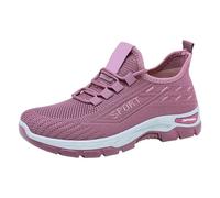 Women Bowling Trainers Orthopedic Arch Support Walking Tennis Shoes Mesh Breathable Lace-Up Shoes Wide Width Sport Shoes Cushioned Stylish Trainer (Purple, 7.5)