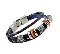 Women Boy Fashion Handmade Woven Leather Cortex Braided Rope Multilayer Bead Bracelets For Girls Men 1Piece Stylish Durability