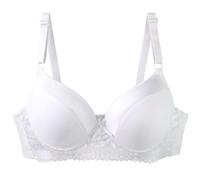 Women Bra,Jelly Bras For Women,Plus Size Underwire Bra Seamless Full Coverage Lace Trim Comfortable Everyday Wear Smooth T Shirt Bra Support For (White, 80A)