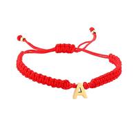 Women Bracelets for Easter Days Personalized 26 Initial Bracelet Stainless Steel Gold Plated Letter Red Woven Bracelet Dainty Charm Bracelet Woven Bracelet For Men Bracelet And Watch Set (A, One Size)