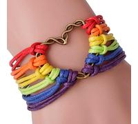 Women Bracelets for Easter Days Rainbow Flag Pride LGBT B raided Bracelet Gay Love Bracelets Couple Watches Men And Women Gift Set (colorful, One Size)