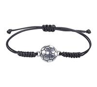 Women Bracelets for St Patrck Day Football Bracelet Adjustable Football Charm Alloy Bracelet Boys Girls Youth Gift Hand Woven Rope Baseball Sports Bracelet Team Player Party Beaded (Black, One Size)