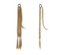 Women Braided Ponytail Extension Synthetic Hairpiece 34'' Long DIY Braid Wrap Around Hair Extensions with Elastic Tie Daily use(27-613)