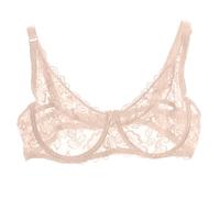 Women Bras Sexy Lace Bra Lightweight Soft Cup Full Coverage Push up Bra See Through Sheer Lace Non Padded Underwired Lingerie Comfy Breathable Everyday Bras Underwear