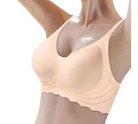 Women Bras Wirefree Bralettes for Women Big Breasts Push Up Strong Hold Padded V Neck Wireless Minimizer Comfortable Sleep Underwear for Women